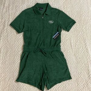 Good Good Green Zip-Up Romper